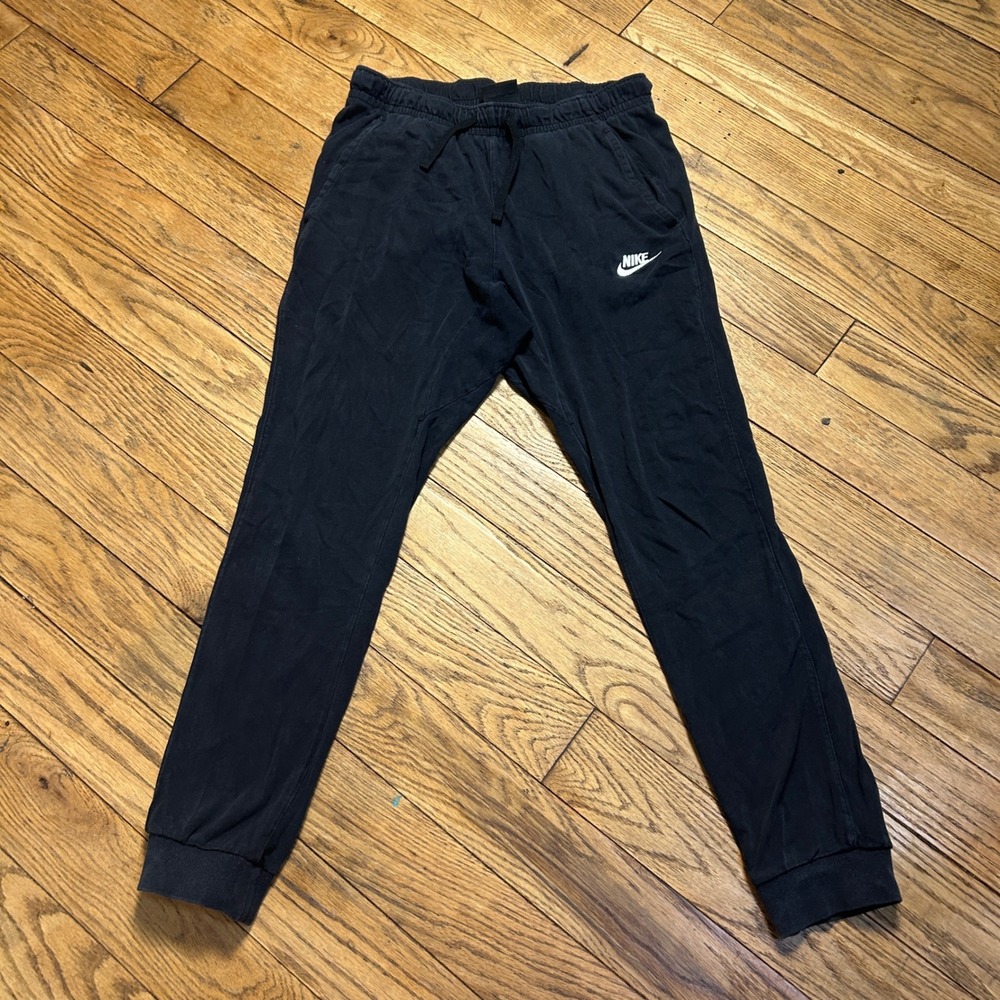 Nike Sportswear Mens Black Cotton Jersey Joggers Sweatpants Small